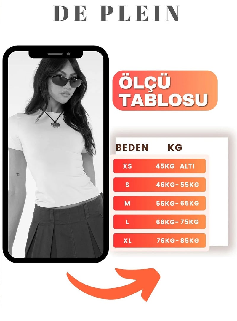 De Plein Verona Smoked Crew Neck Basic Short Sleeve Flexible Women's T-Shirt - Image 5