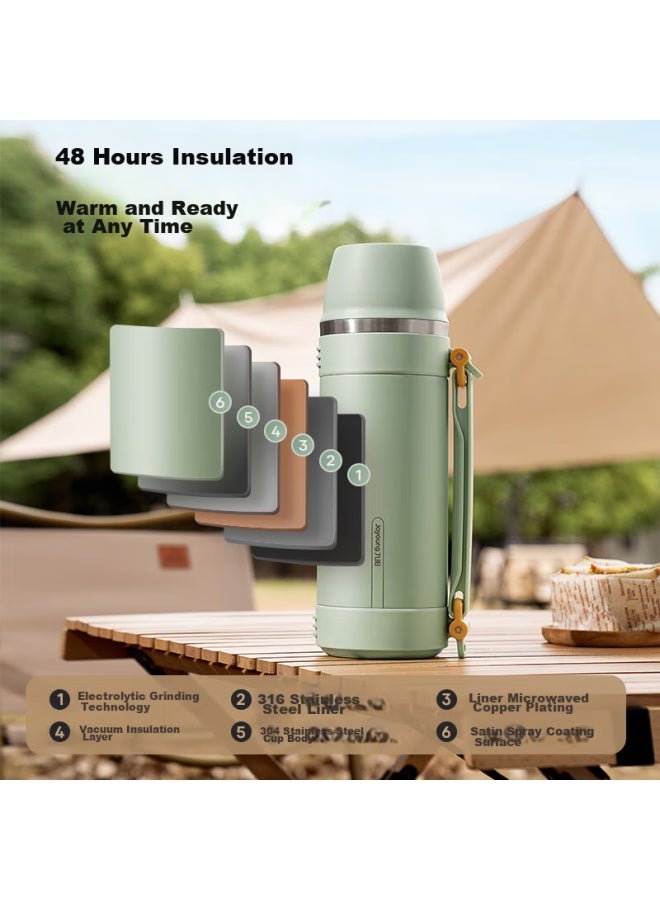 Joyoung Insulated Bottle, 316l Stainless Steel, Large Capacity Thermos, Outdoor Travel Flask, 2l-wr566 - Image 3