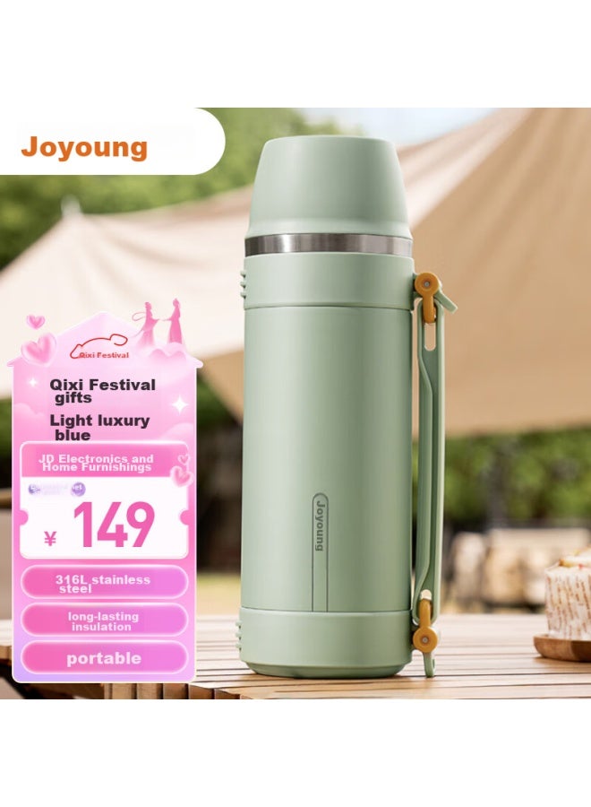 Joyoung Insulated Bottle, 316l Stainless Steel, Large Capacity Thermos, Outdoor Travel Flask, 2l-wr566 - Image 1