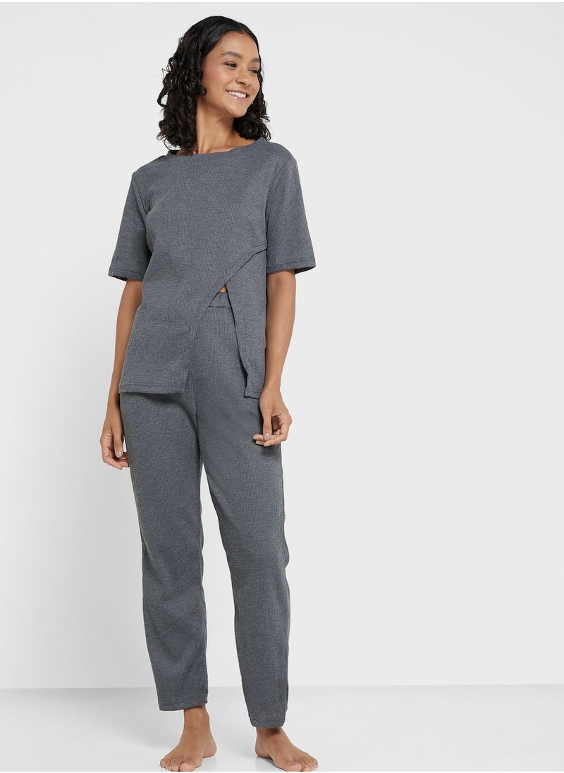 Ginger - Textured Detail Pyjama Set - Image 1