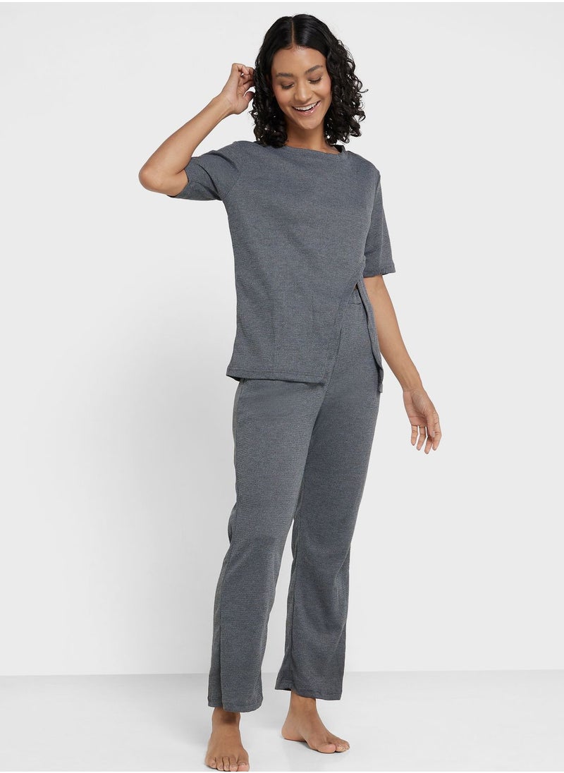 Ginger - Textured Detail Pyjama Set - Image 1