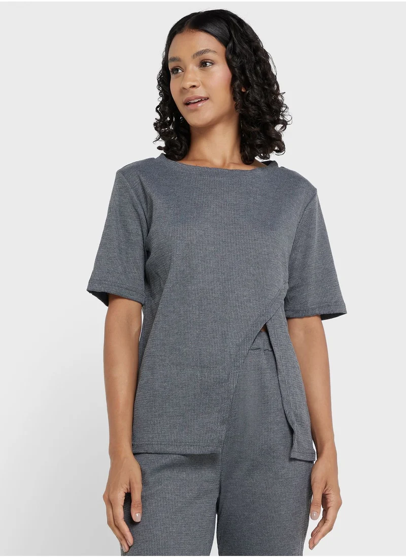 Ginger Textured Detail Pyjama Set