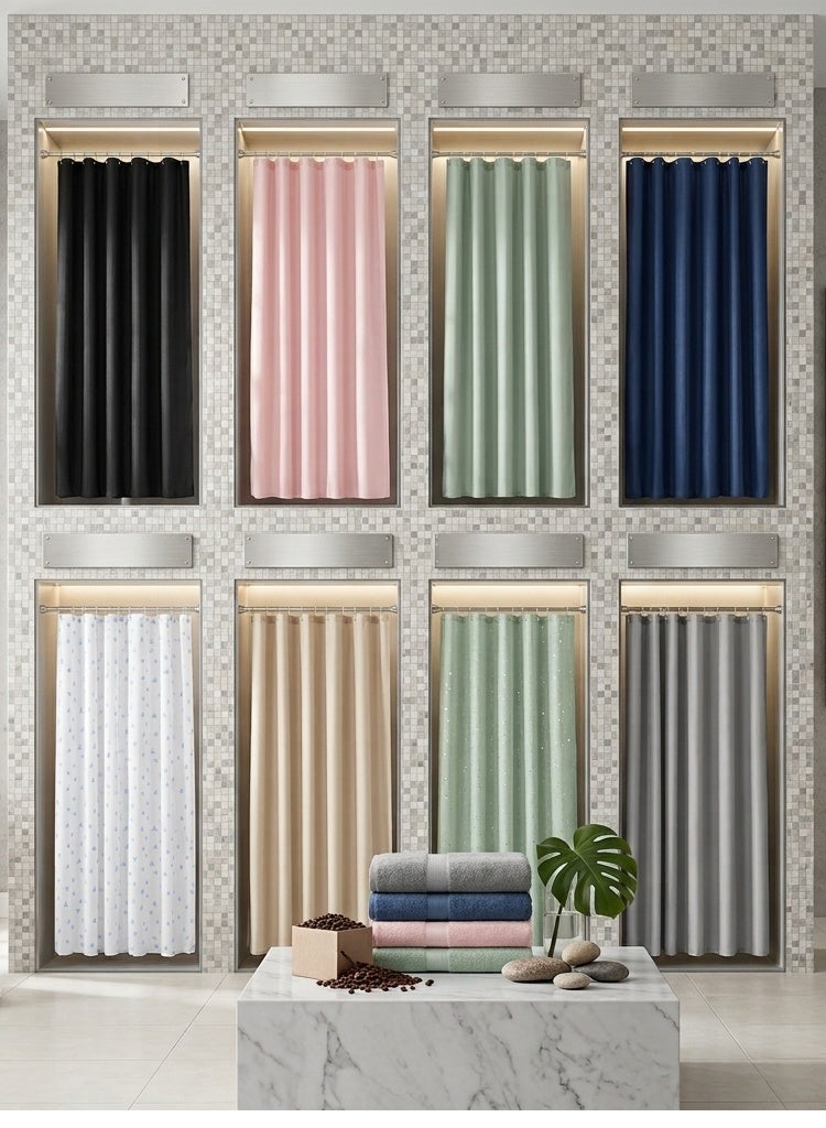 Waterproof Shower Curtain With 12 Hooks 180*180CM Diffrent Patterns - Image 2