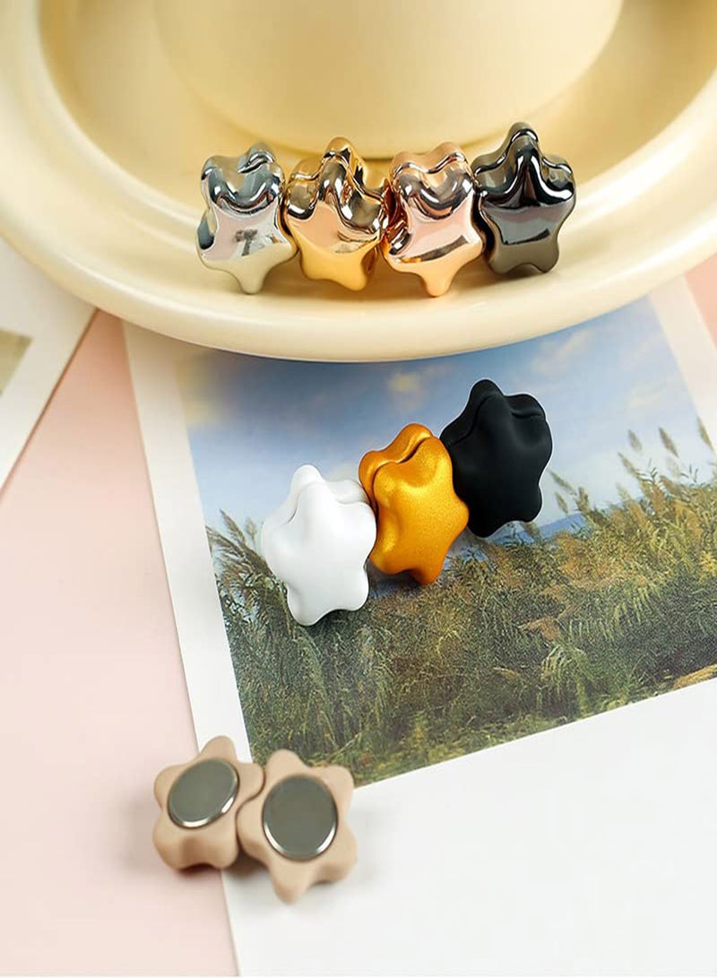 Magnetic Hijab Pins Set, 8 Pairs in Matte and Metallic Colors, Versatile Scarf Fasteners for Women, Strong Hold for Shawls and Scarves, Stylish Star Shape Design - Image 5