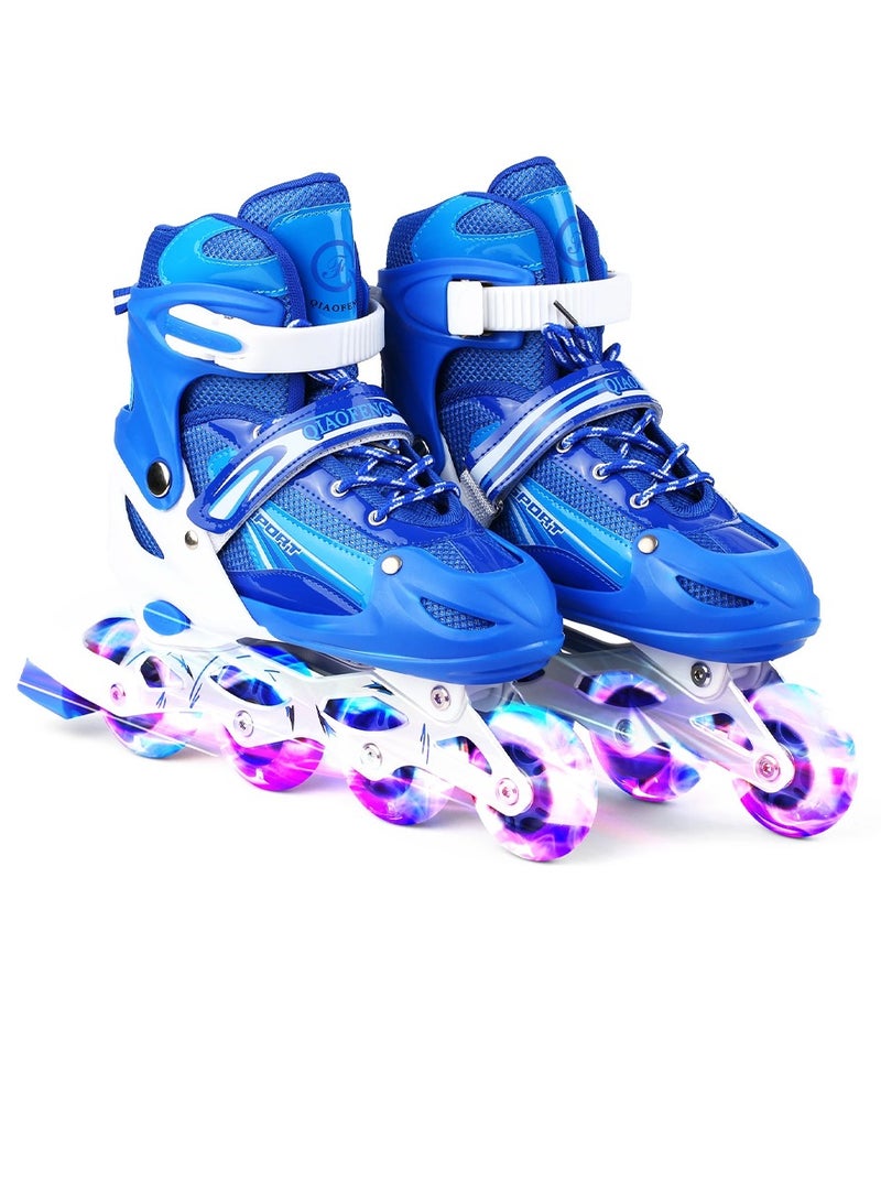 QIAOFENG Skate Shoes - Roller Skates Shoes With Light Up Wheels - Roller Skates Skating Shoes for Boys, Girls and Kids, Outdoor and Indoor Speed Racing Skates - Breathable and Adjustable Inline Skates With Bag - Image 1