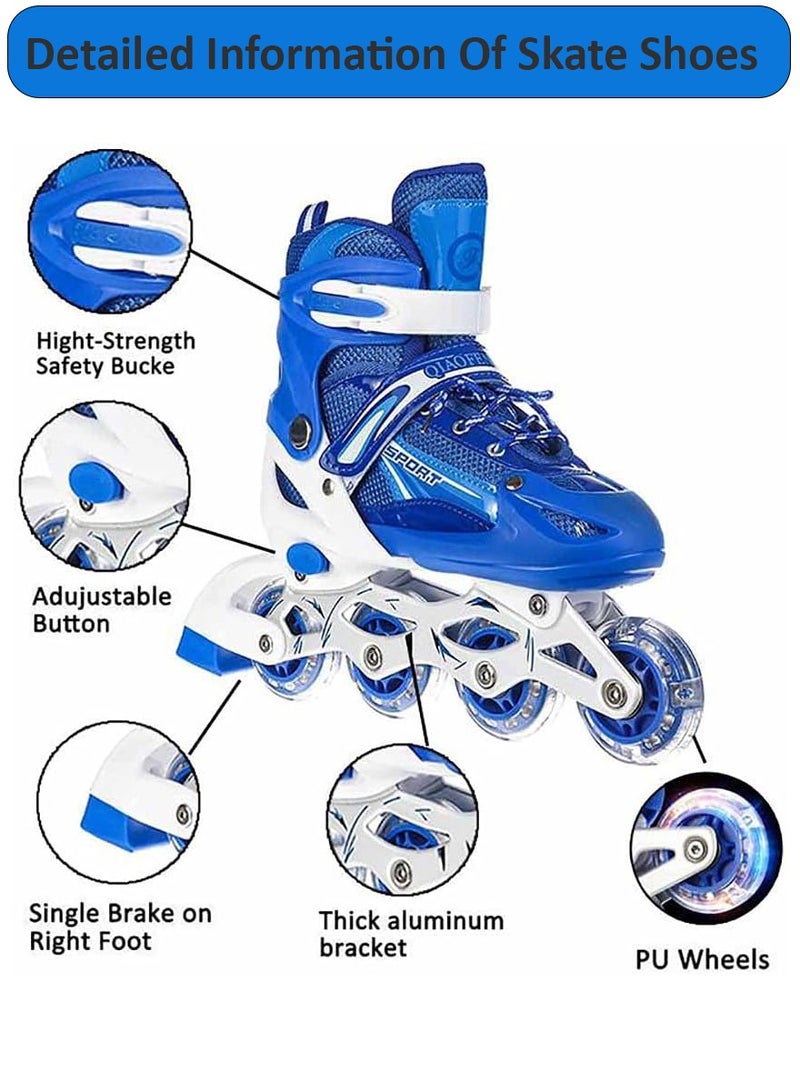 QIAOFENG Skate Shoes - Roller Skates Shoes With Light Up Wheels - Roller Skates Skating Shoes for Boys, Girls and Kids, Outdoor and Indoor Speed Racing Skates - Breathable and Adjustable Inline Skates With Bag - Image 2