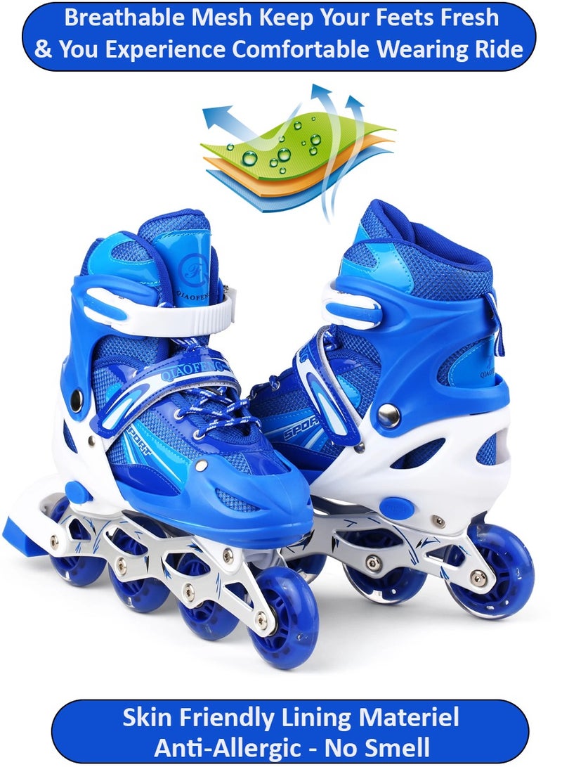 QIAOFENG Skate Shoes - Roller Skates Shoes With Light Up Wheels - Roller Skates Skating Shoes for Boys, Girls and Kids, Outdoor and Indoor Speed Racing Skates - Breathable and Adjustable Inline Skates With Bag - Image 3