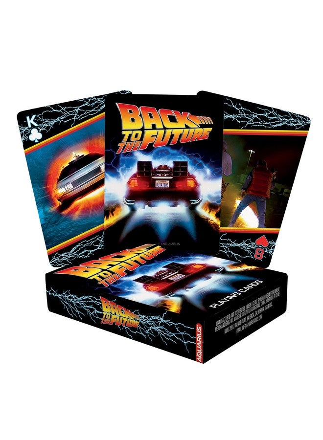 Aquarius AQUARIUS Back to The Future Playing Cards - Back to The Future Themed Deck of Cards for Your Favorite Card Games - Officially Licensed BTTF Merchandise & Collectibles, Black, Red, Yellow, 2.5 x 3.5 - Image 1