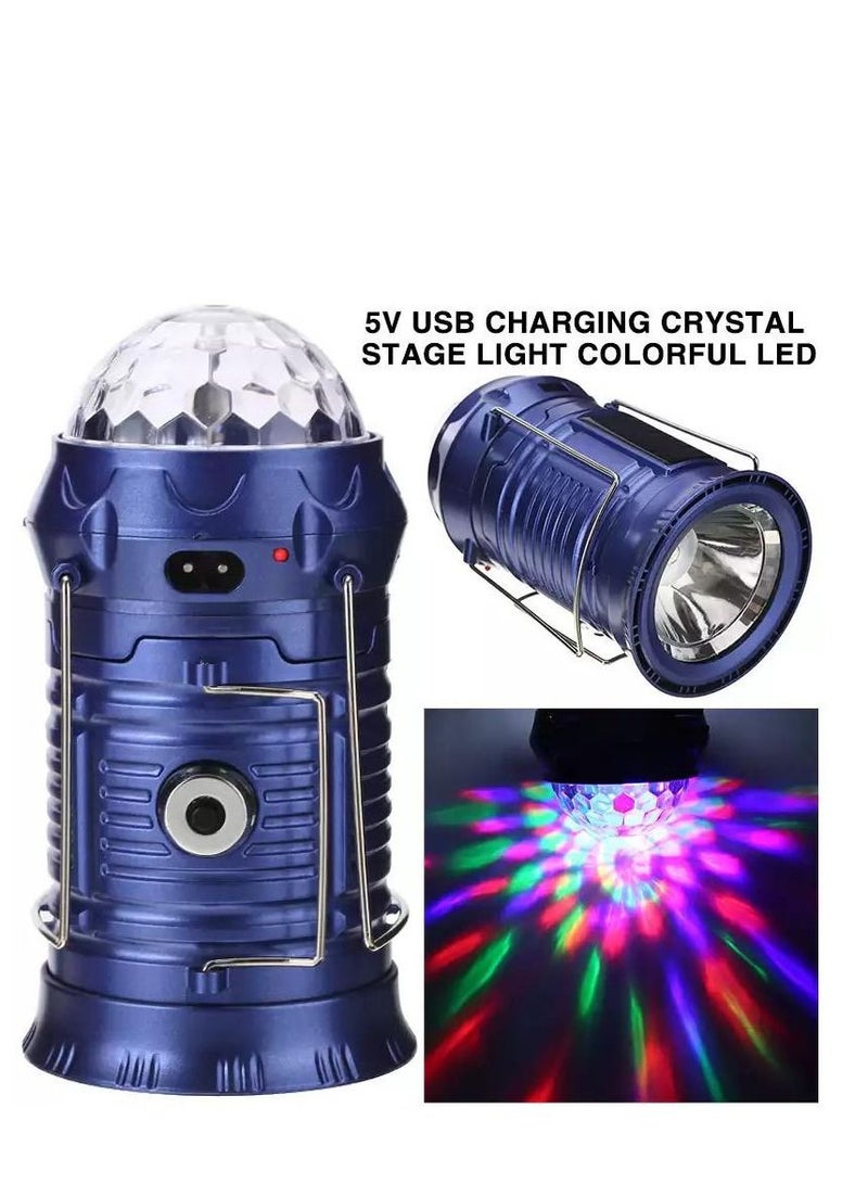 DLC 3 in 1 Flashlight with Green, Red and Blue Magic Effect Ball Flashlight and Portable Lantern, Rechargeable and Rotating, Outdoor Camping Use - Image 1