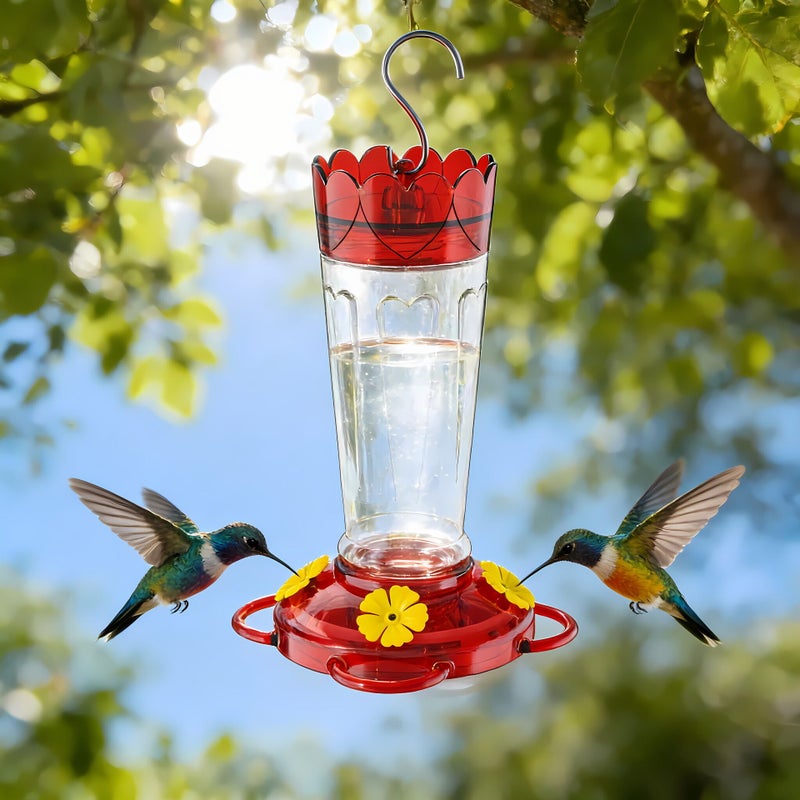 Red Hummingbird Water Feeder Outdoor Garden Wild Bird Feeder Tool - Image 1