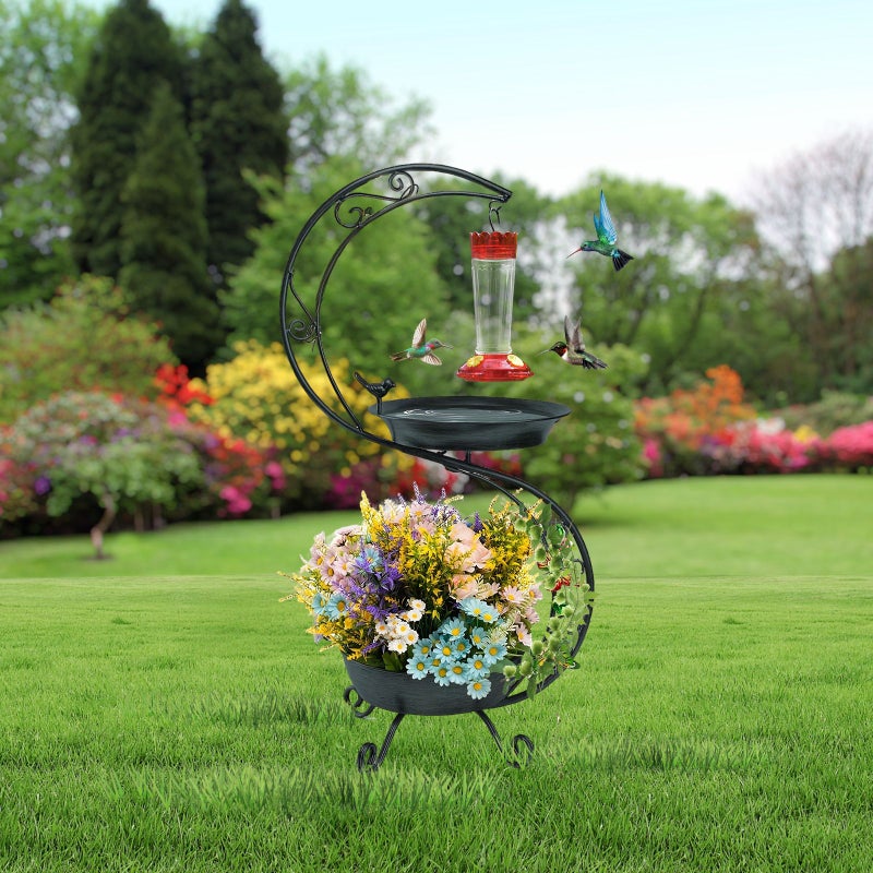 Red Hummingbird Water Feeder Outdoor Garden Wild Bird Feeder Tool - Image 4