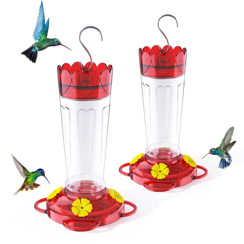 Red Hummingbird Water Feeder Outdoor Garden Wild Bird Feeder Tool - Image 3