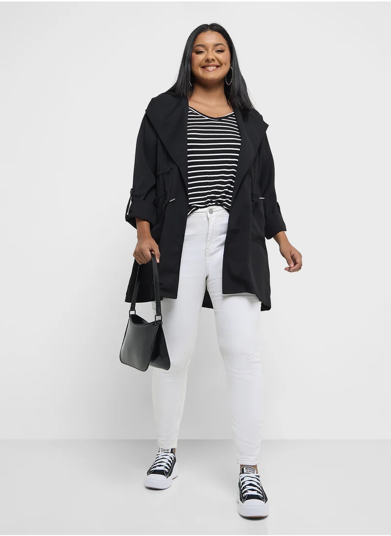 Ginger Plus Lapel Collar Coat