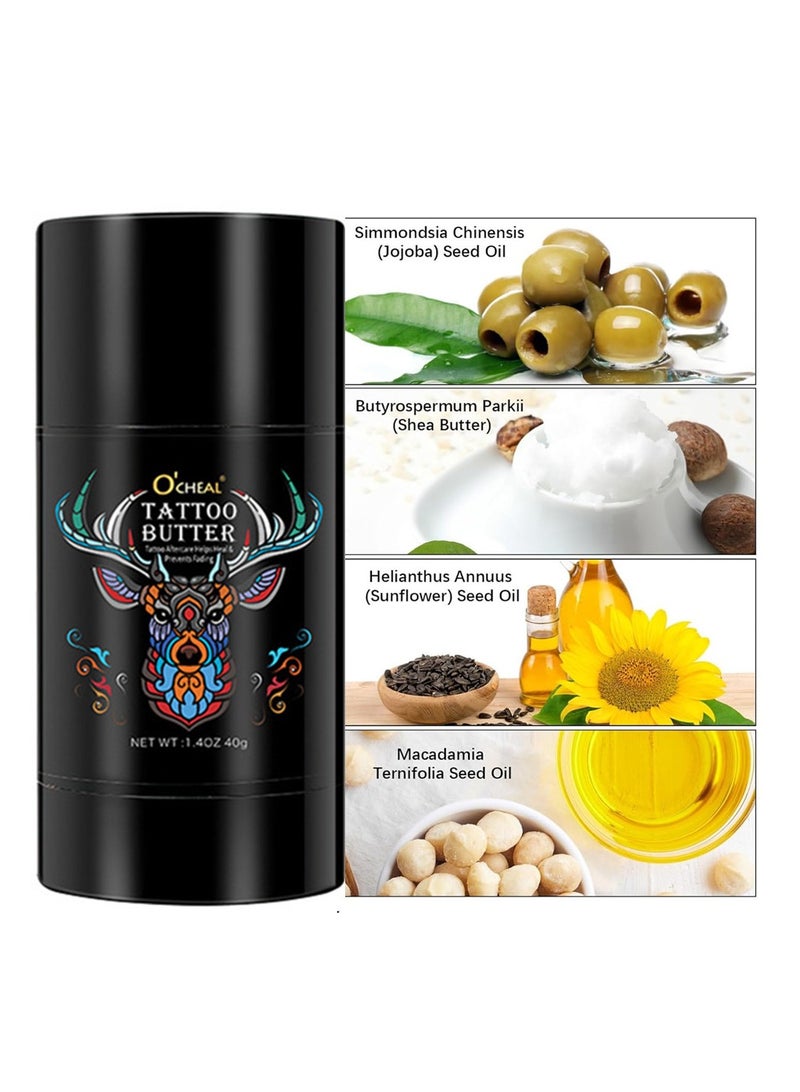 OCHEAL 2 PCS Tattoo Aftercare Butter Balm,Tattoo Balm for Old & New Tattoo Moisturizer Healing Brightener for Color Enhance, Natural Organic Tattoo Cream, Daily Tattoo Care Moisturizer - Image 4