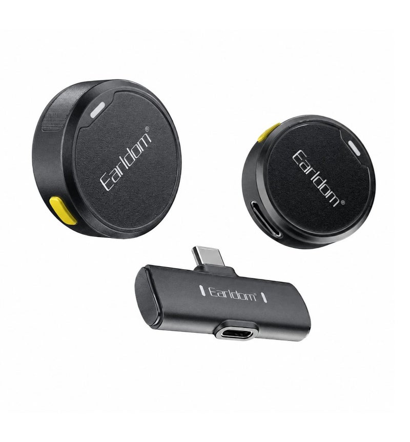 ET-MC15C Wireless Dual Magnetic Microphone Type-C for Live Broadcast Interviews Meetings Video Recording Transmission Distance Up To 25m