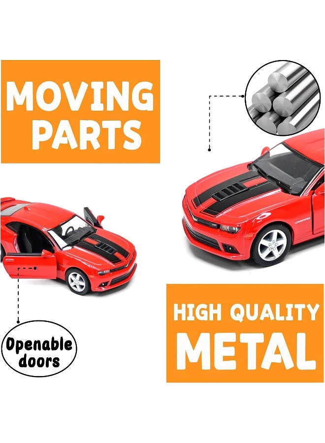 Kinsmart سيارة شيفروليه كامارو مصنوعة من سبائك معدنية قابلة للسحب بحجم 1:38 مع أبواب قابلة للفتح - Image 4
