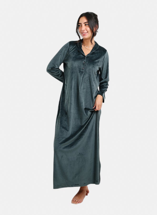 Carina Velvet Relaxed Nightgown - Image 1