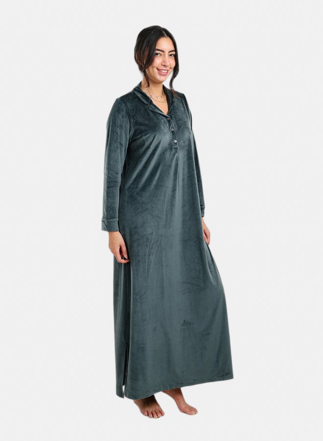 Carina Velvet Relaxed Nightgown - Image 2