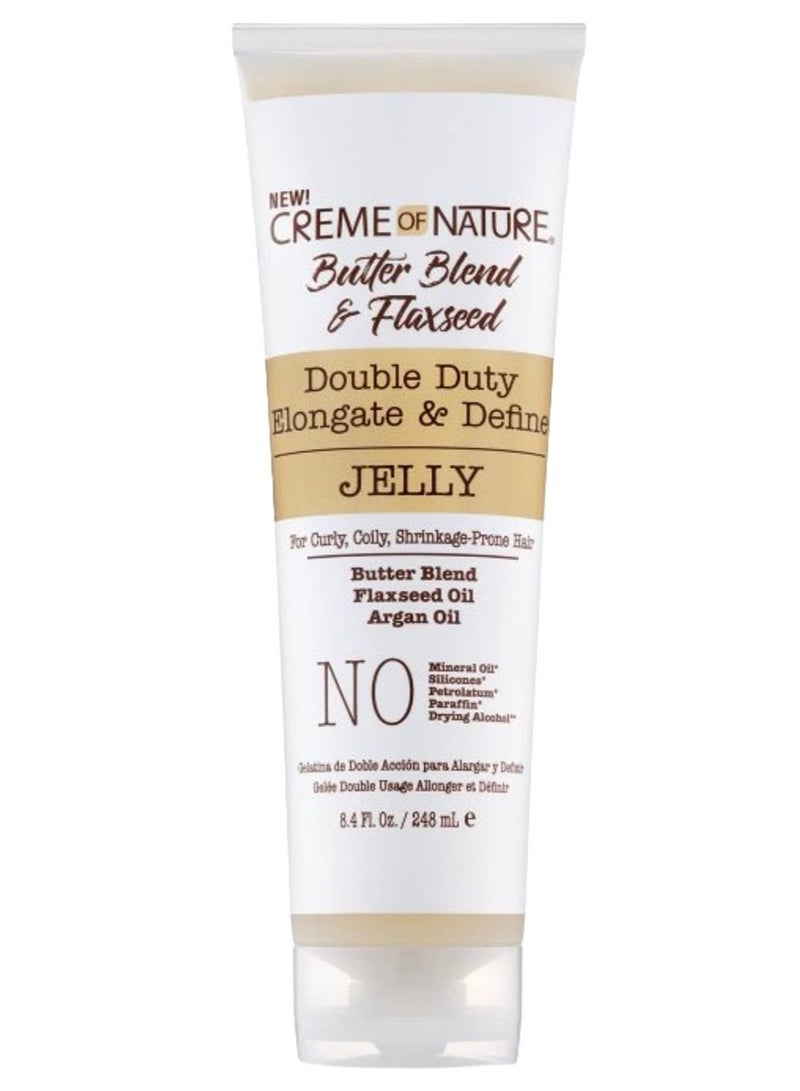 كريم أوف ناتشر جيلي الشعر بمزيج الزبدة وبذور الكتان لفك تشابك الشعر وتطويله وتحديده، 248 مل