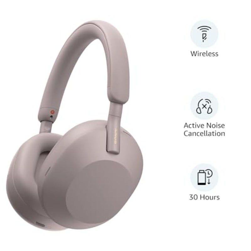 Sony WH-1000XM5 Industry Leading Noise Cancelling Wireless Headphones Hi-Res Audio Best Phone Call Quality 30 Hours  Life Wearing Detection Alexa Voice Assistant Multipoint - Pink - Image 2