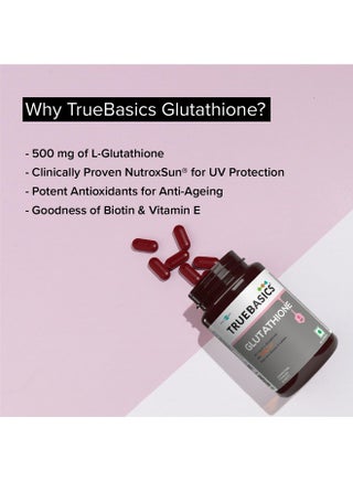 TRUEBASICS TrueBasics Glutathione (30 Tablets) | With Nutroxsun, Biotin &  Vitamin E | For Healthy & Youthful Skin | Best Price KSA
