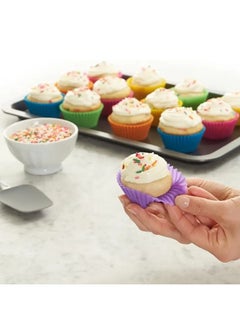 FALMER 6 pieces of reusable silicone cupcake muffin cups 7cm multicolored  - Image 3