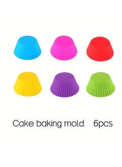 FALMER 6 pieces of reusable silicone cupcake muffin cups 7cm multicolored  - Image 4