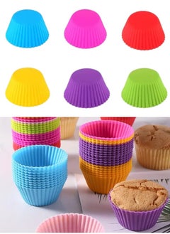 FALMER 6 pieces of reusable silicone cupcake muffin cups 7cm multicolored  - Image 2