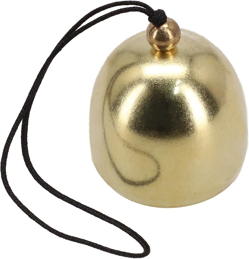 Black Rope Alloy Metal Door Bell Wind Chime Pendant With Gold Finish Brass Bell For Home Decoration - Image 1