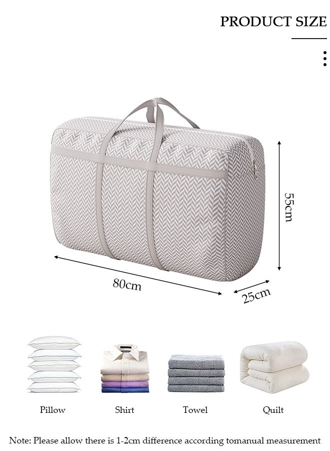 DUNISO 2 Pcs Extra Large Moving Bags,Heavy Duty Moving Totes with Two-Way Zippers Thicken Handles,Large Capacity Packing Totes,Moisture-Proof And Dust-Proof Duffle Bag for Down Jackets,Quilts 80x55x25cm - Image 2