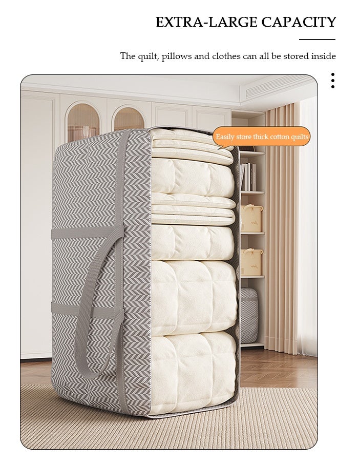 DUNISO 2 Pcs Extra Large Moving Bags,Heavy Duty Moving Totes with Two-Way Zippers Thicken Handles,Large Capacity Packing Totes,Moisture-Proof And Dust-Proof Duffle Bag for Down Jackets,Quilts 80x55x25cm - Image 4