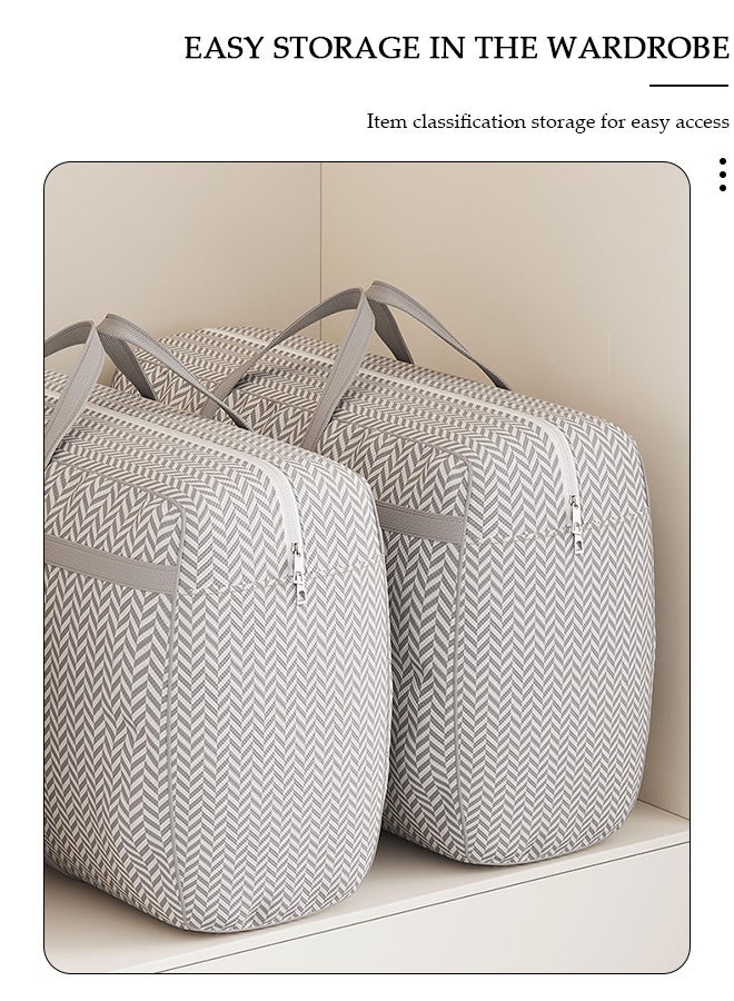 DUNISO 2 Pcs Extra Large Moving Bags,Heavy Duty Moving Totes with Two-Way Zippers Thicken Handles,Large Capacity Packing Totes,Moisture-Proof And Dust-Proof Duffle Bag for Down Jackets,Quilts 80x55x25cm - Image 5