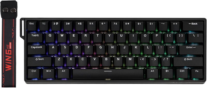 EPOMAKER AULA WIN60 HE 60% Wired Magnetic Keyboard with Adjustable Actuation, 8000 Hz Polling Rate, Hall Effect Switches, Hot-Swap, For FPS Games (Black) - Image 1