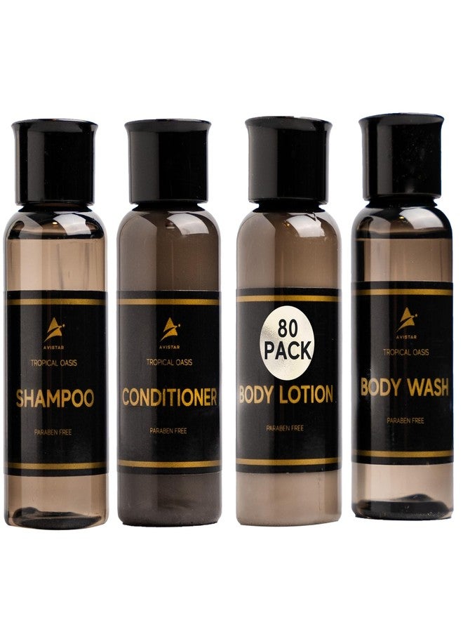 Avistar 80 Piece Set Hotel Guest Soaps for Bathroom, Travel Size Bulk AirBnB Toiletries Set, Supplies for Guests, 20 Pack w/ 20 Shampoo 20 Conditioner 20 Body Wash 20 Lotion - Image 1