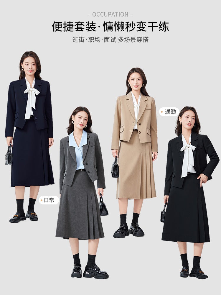 Grey Suit Suit Women'S Civil Servant Commuter Dress Dress For Small Man Suit Jacket Temperament Professional Dress - Image 2