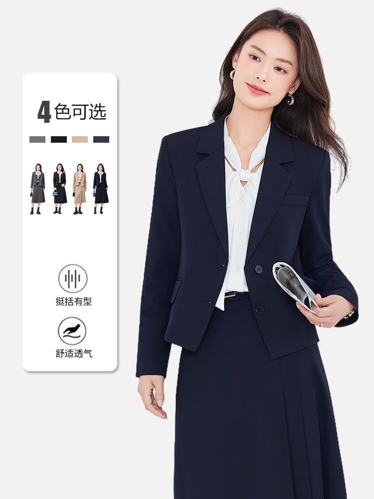 Grey Suit Suit Women'S Civil Servant Commuter Dress Dress For Small Man Suit Jacket Temperament Professional Dress - Image 3