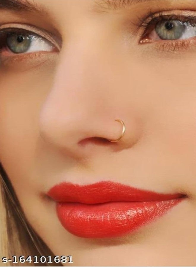 RENU CREATION House Of Common Gold-Plated, Rhodium Plated Brass, Metal, Alloy, Stone Nose Ring Gold - Image 2