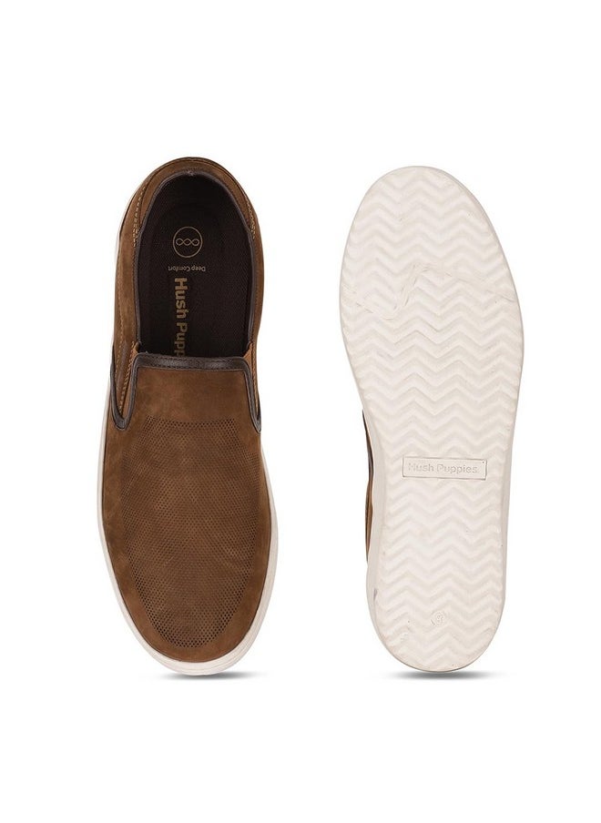 Hush Puppies - Hush Puppies Mens Smith PERF Slip ON Light Brown Sneaker - 9 UK (8533399) - Image 1