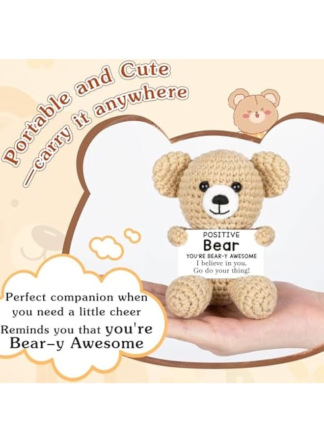 NIBEMINENT Inspirational Gifts Crochet Cute Bear for Women Men, Handmade Emotional Gifts Cheer Up Mental Support for Friends Family Birthday Christmas White Elephant Gifts, Positive Bear Potato Pickle - Image 2
