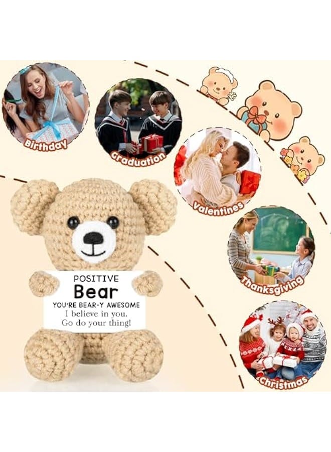 NIBEMINENT Inspirational Gifts Crochet Cute Bear for Women Men, Handmade Emotional Gifts Cheer Up Mental Support for Friends Family Birthday Christmas White Elephant Gifts, Positive Bear Potato Pickle - Image 5
