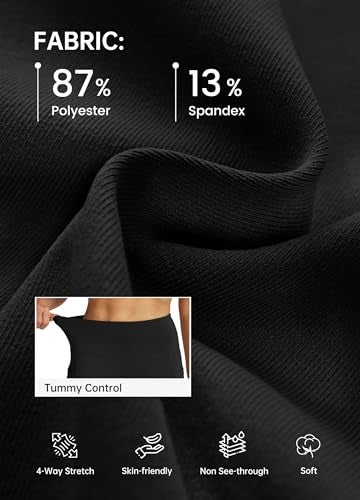 Willit Women's Yoga Pants Flare Leggings Bootcut High Waist Tummy Control Workout Pants with Pockets 31" Black L - Image 4