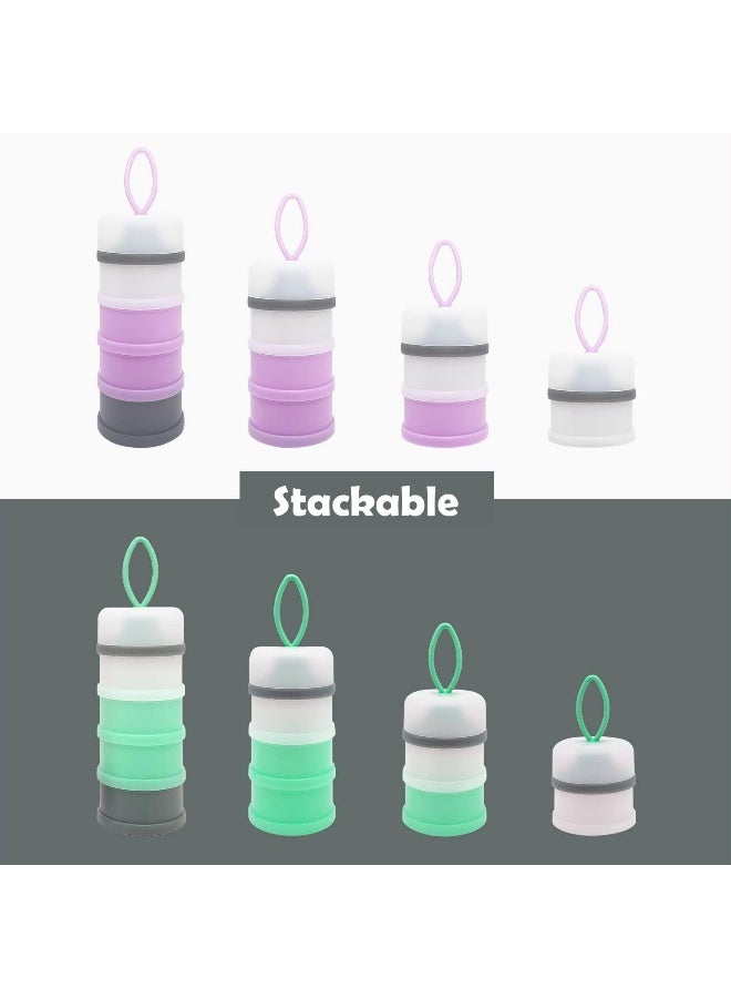 LADISO Baby Formula Dispenser, Formula Container, Portable Milk Powder Dispenser Container, Baby Feeding Travel Storage Container, Non-Spill Stackable Baby Snack Storage Container, BPA Free, 2 Packs - Image 4