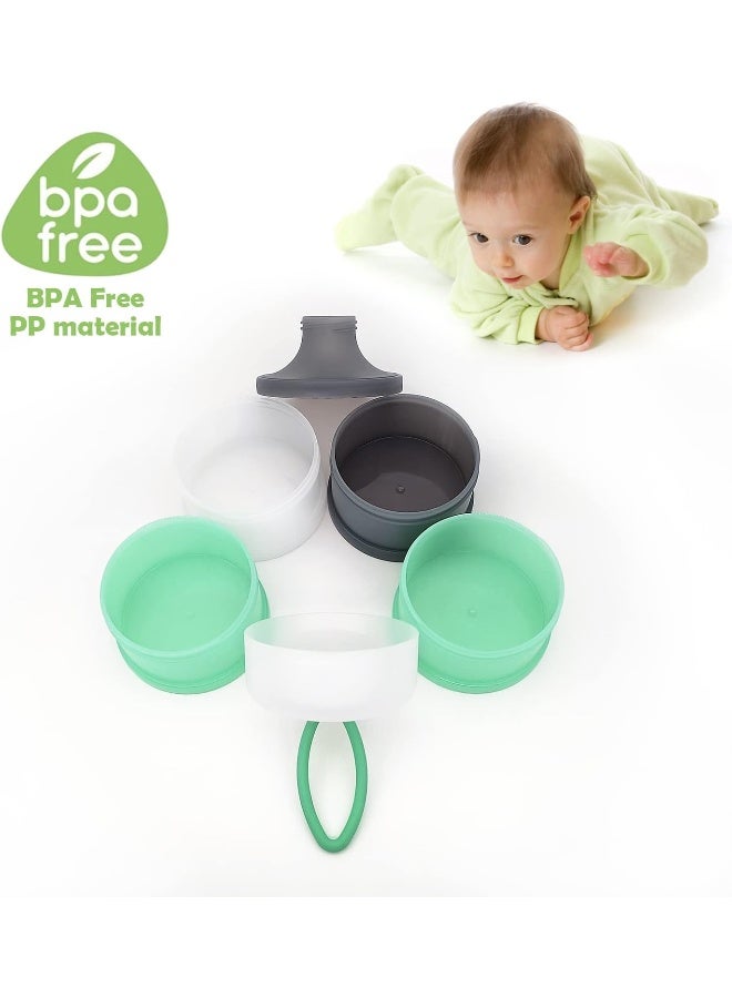 LADISO Baby Formula Dispenser, Formula Container, Portable Milk Powder Dispenser Container, Baby Feeding Travel Storage Container, Non-Spill Stackable Baby Snack Storage Container, BPA Free, 2 Packs - Image 3