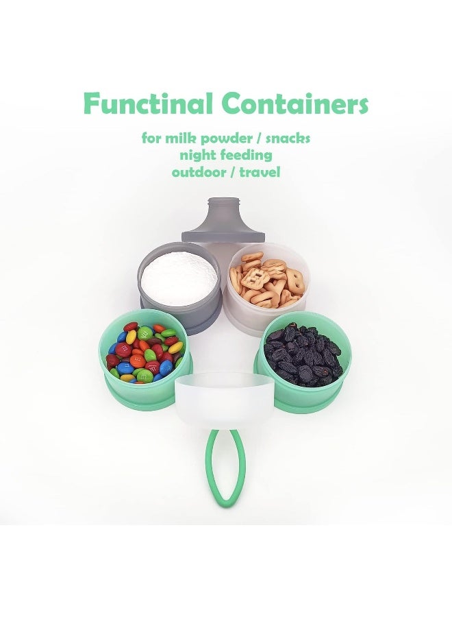 LADISO Baby Formula Dispenser, Formula Container, Portable Milk Powder Dispenser Container, Baby Feeding Travel Storage Container, Non-Spill Stackable Baby Snack Storage Container, BPA Free, 2 Packs - Image 2
