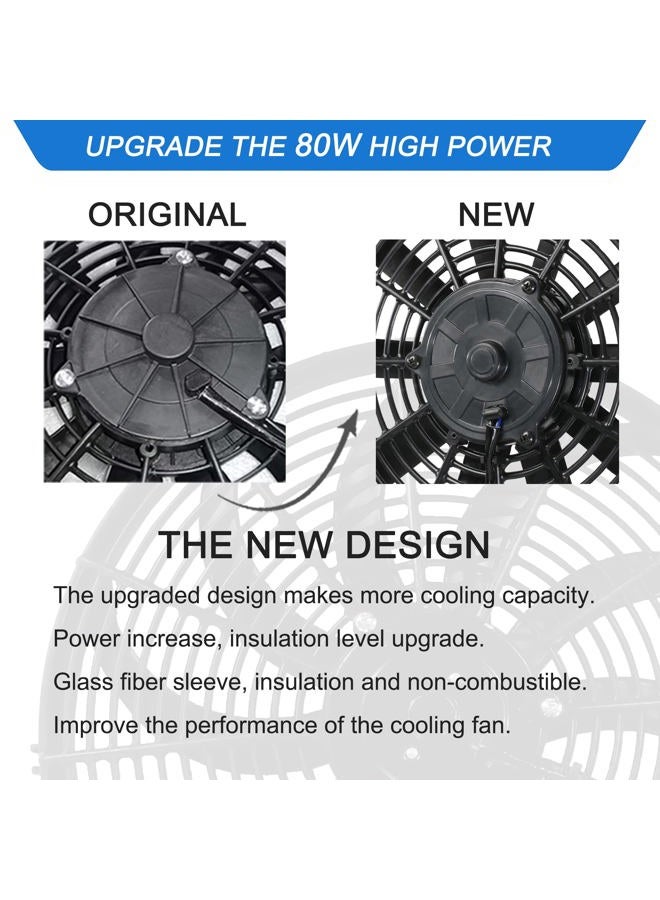 CTOCH 12 Inch Electric Radiator Cooling Big Fans Push Pull Universal Slim Fan 12V Mount Kit 1750 CFM Black - Image 4