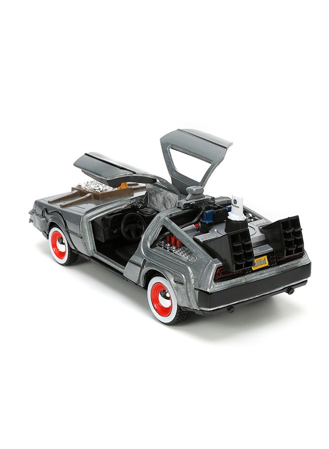 JADA Toys Back to the Future Part III DeLorean Time Machine Die-Cast Car, Toys for Kids and Adults – 1:32 Scale, Multicolor - Image 3