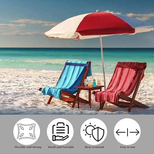 COKUMA 4 Pack Towel Bands, Flexible and Strong Beach Towel Holder, Lightweight and Easy to Store for Vacation and Travel, Towel Bands for Beach Chairs and Cruise Chairs - Image 3