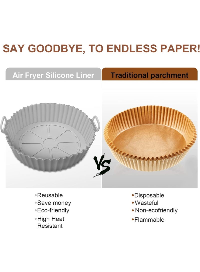 سوفام يمكن أن يحل وعاء السيليكون في المقلاة الهوائية، وسلة السيليكون في المقلاة الهوائية، المناسبة لـ 3 إلى 5 لترات، محل ورق البرشمان القابل للاشتعال، وملحقات الفرن في المقلاة الهوائية للسلامة الغذائية القابلة لإعادة الاستخدام. (4 قطع) - Image 1