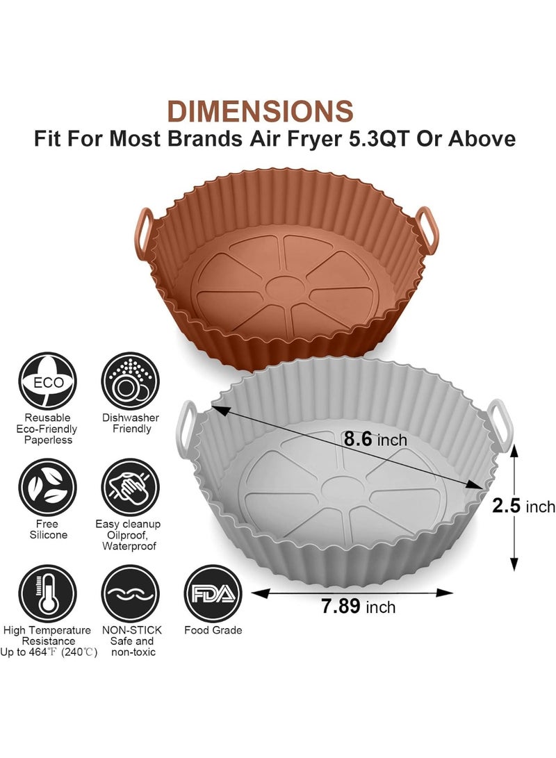 سوفام يمكن أن يحل وعاء السيليكون في المقلاة الهوائية، وسلة السيليكون في المقلاة الهوائية، المناسبة لـ 3 إلى 5 لترات، محل ورق البرشمان القابل للاشتعال، وملحقات الفرن في المقلاة الهوائية للسلامة الغذائية القابلة لإعادة الاستخدام. (4 قطع) - Image 3