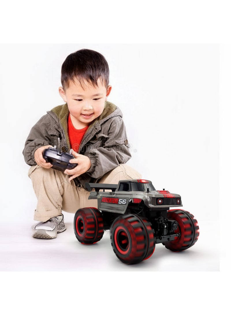 فونسترز شاحنة فانسترز نيون للمغامرات تعمل بالتحكم عن بُعد | سيارة تحكم عن بُعد بمقياس 1:12 مزودة بمصابيح LED وبطارية قابلة لإعادة الشحن | سيارة تحكم عن بُعد بتردد 2.4 جيجاهرتز | هيكل معدني، إطار فولاذي عالي القوة، سيارة حركات بهلوانية للأطفال من سن 6 سنوات فما فوق | سيارة حركات بهلوانية متينة تعمل بالتحكم عن بُعد - مصممة للسباقات، مصممة للمغامرات - Image 5